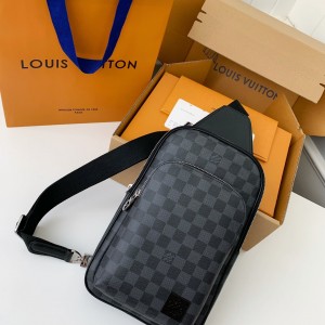 「#2328」Louis Vuitton damier graphite Men's Shoulder Bags M45302, Top Quality Size: 20X31X7cm