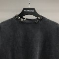 「#2449」Balenciaga neckline hardware perforated hoodie