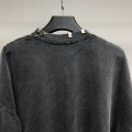 「#2449」Balenciaga neckline hardware perforated hoodie