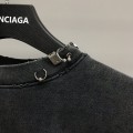 「#2449」Balenciaga neckline hardware perforated hoodie