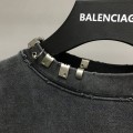 「#2449」Balenciaga neckline hardware perforated hoodie