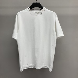 「#2451」Balenciaga neckline hardware perforated T-shirt