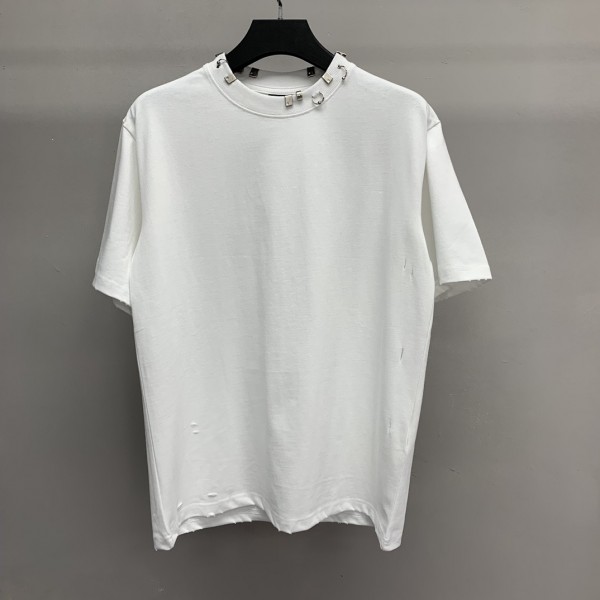 「#2451」Balenciaga neckline hardware perforated T-shirt