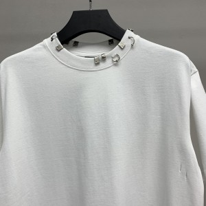 「#2451」Balenciaga neckline hardware perforated T-shirt