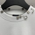 「#2451」Balenciaga neckline hardware perforated T-shirt