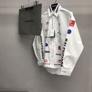 「#2457」Balenciaga LOGO LOGO racing style long sleeve shirt