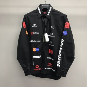 「#2458」Balenciaga LOGO LOGO racing style long sleeve shirt