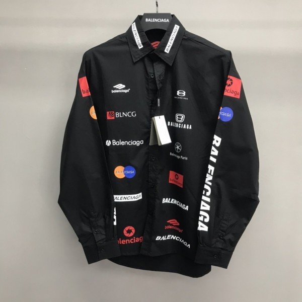 「#2458」Balenciaga LOGO LOGO racing style long sleeve shirt