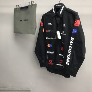 「#2458」Balenciaga LOGO LOGO racing style long sleeve shirt