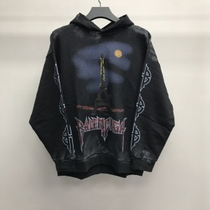 「#2467」Balenciaga Paris tower mud dyed hoodie