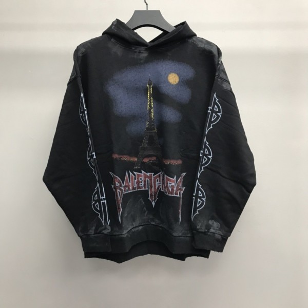 「#2467」Balenciaga Paris tower mud dyed hoodie
