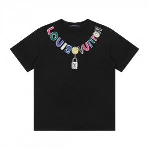「#2580」Louis Vuitton Logo lettering T-shirt with 23SS neckline