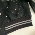 「#2603」Louis Vuitton FW23 lettered beaded embroidered leather jacket