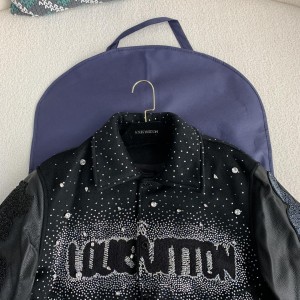 「#2603」Louis Vuitton FW23 lettered beaded embroidered leather jacket
