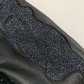 「#2603」Louis Vuitton FW23 lettered beaded embroidered leather jacket