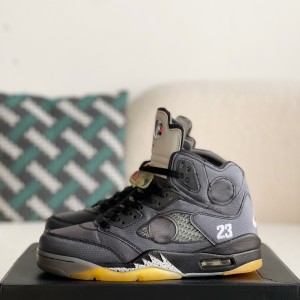 「#2614」OFF_WHITExJordan Air Jordan 5 Retro SP High-top basketball shoes