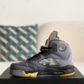 「#2614」OFF_WHITExJordan Air Jordan 5 Retro SP High-top basketball shoes