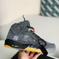 「#2614」OFF_WHITExJordan Air Jordan 5 Retro SP High-top basketball shoes