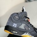 「#2614」OFF_WHITExJordan Air Jordan 5 Retro SP High-top basketball shoes