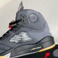 「#2614」OFF_WHITExJordan Air Jordan 5 Retro SP High-top basketball shoes