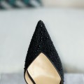 「#2664」Jimmy ChooSaeda 100 Lady Crystal Chain Heels JC