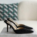 「#2664」Jimmy ChooSaeda 100 Lady Crystal Chain Heels JC