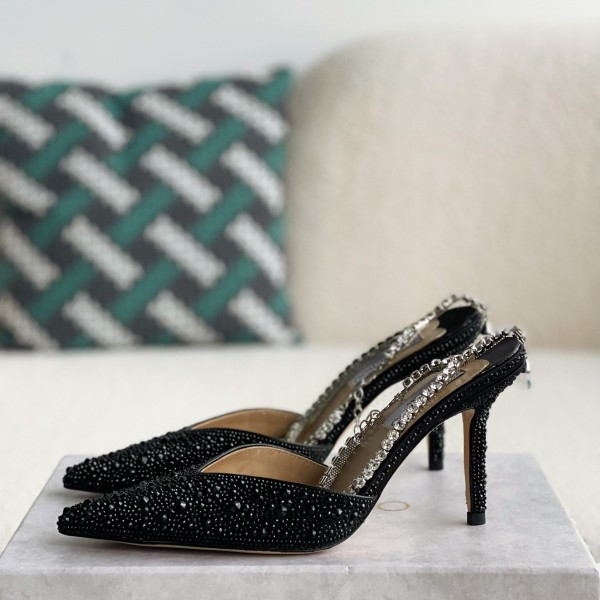 Jimmy ChooSaeda 100 Lady Crystal Chain Heels JC