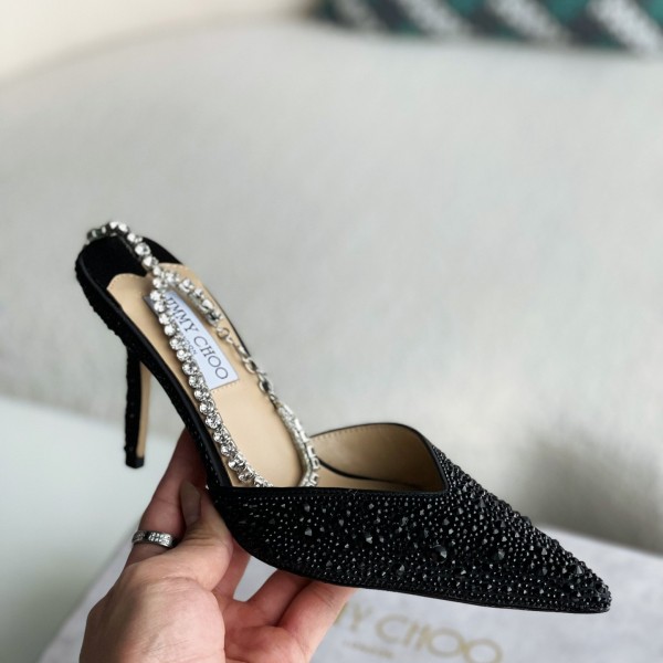Jimmy ChooSaeda 100 Lady Crystal Chain Heels JC
