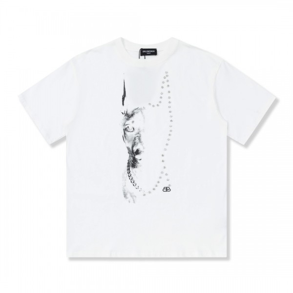 「#2683」Balenciaga 23Ss Drill Print Hound Design t-shirt