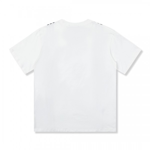 Gucci  23SS double G vertical stripe foam printed t-shirt