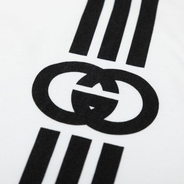Gucci  23SS double G vertical stripe foam printed t-shirt