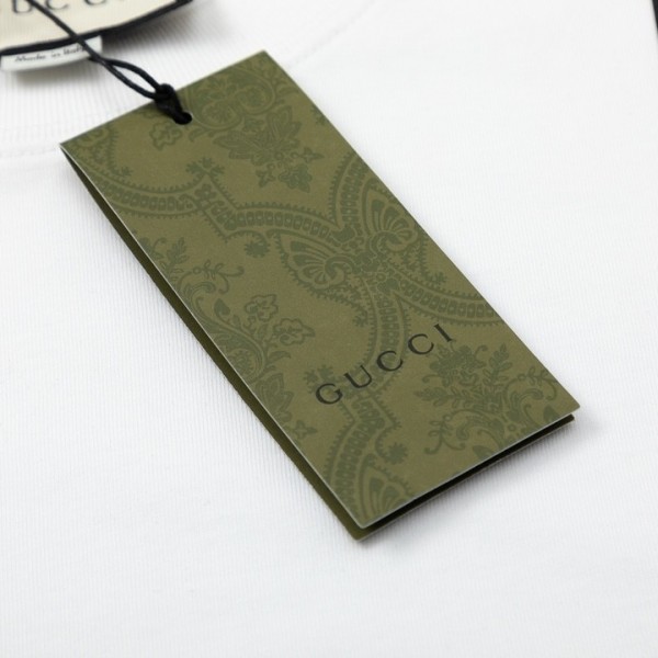 Gucci  23SS double G vertical stripe foam printed t-shirt