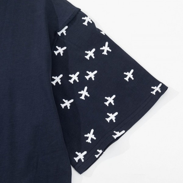 Louis Vuitton 23ss small plane full print pattern gold classic T-shirt