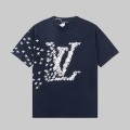 「#2732」Louis Vuitton 23ss small plane full print pattern gold classic T-shirt