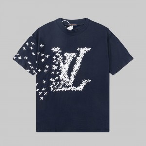 「#2732」Louis Vuitton 23ss small plane full print pattern gold classic T-shirt