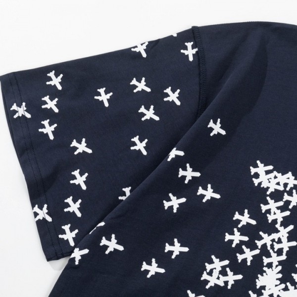Louis Vuitton 23ss small plane full print pattern gold classic T-shirt