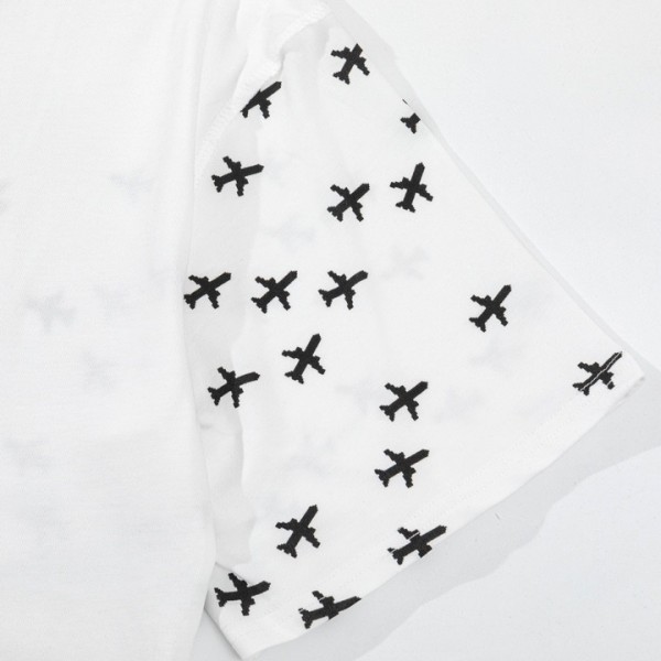 Louis Vuitton 23ss small plane full print pattern gold classic T-shirt