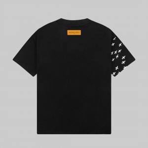 「#2734」Louis Vuitton 23ss small plane full print pattern gold classic T-shirt