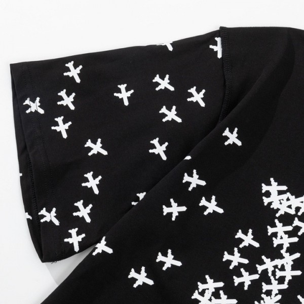 Louis Vuitton 23ss small plane full print pattern gold classic T-shirt