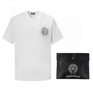 「#2799」Chrome Hearts heart splashed ink Sanskrit horseshoe t-shirtarts