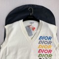 「#2595」Dior Monochrome striped knitted waistcoat