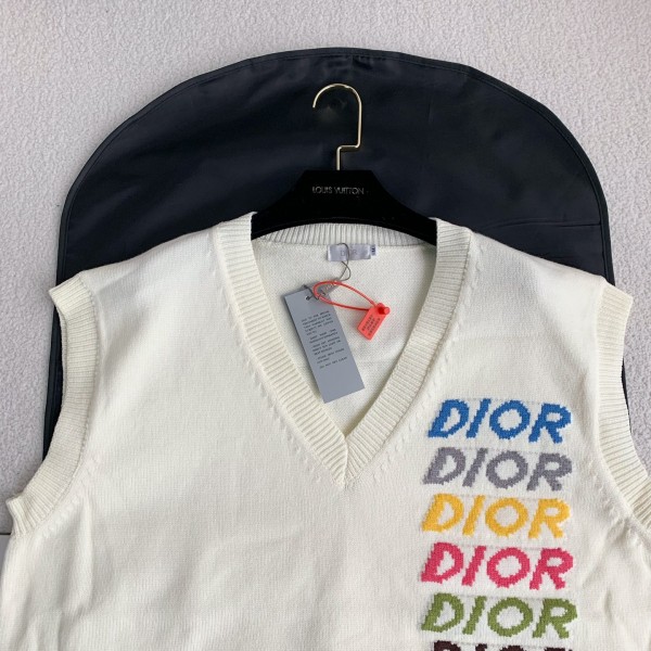 Dior Monochrome striped knitted waistcoat