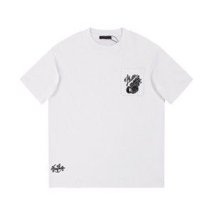 「#2840」Louis Vuitton 24ss new embroidered round neck t-shirt