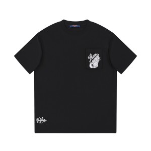 「#2841」Louis Vuitton 24ss new embroidered round neck t-shirt