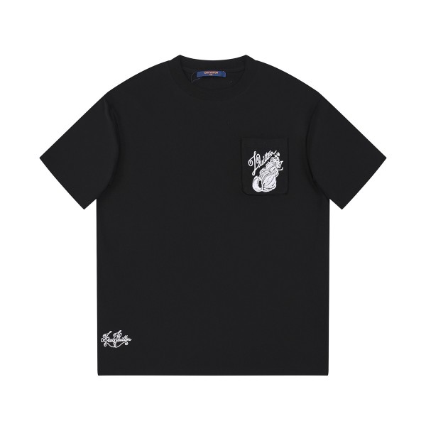 「#2841」Louis Vuitton 24ss new embroidered round neck t-shirt