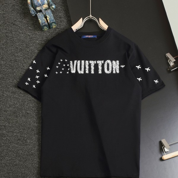 「#2899」Louis Vuitton 24SS early spring new large-scale small aircraft printed t-shirt