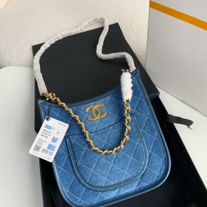 「#2920」Chanel Denim Hobo pocket straggler shoulder bag  Size：22*6*24cm