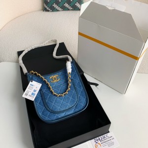 「#2920」Chanel Denim Hobo pocket straggler shoulder bag  Size：22*6*24cm
