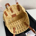 「#2921」YSL  Raffia patchwork cow leather woven single shoulder handbag  Size：42*20*22cm