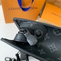 「#2969」Louis Vuitton's new Sac Plat Horizontal Zippé men's black flower briefcase M45165 Size: 31*39*8.5cm